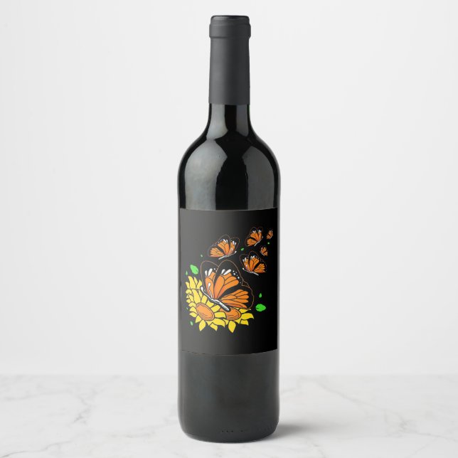Rótulo De Garrafa De Cerveja Borboletas Monarcas (Frente)