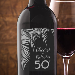 Rótulo De Garrafa De Cerveja Bordas Palm personalizadas a preto