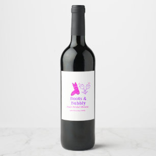 Rótulo De Garrafa De Cerveja Botas & champanhe espumante rosa chá de noiva