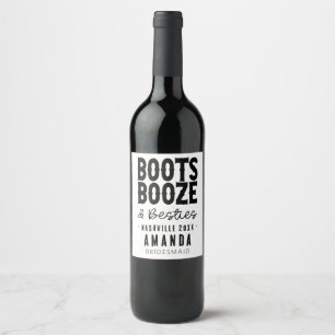 Rótulo De Garrafa De Cerveja Botas de Solteira de Nashville Bebida Amigas Perso
