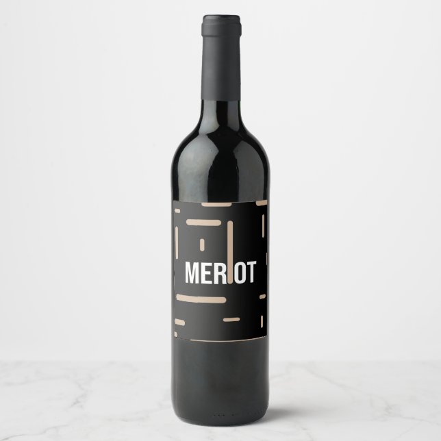 Rótulo De Garrafa De Cerveja Bottle vine merlot desing (Frente)