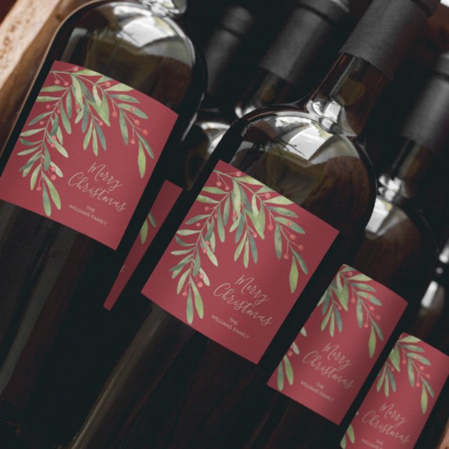 Rótulo De Garrafa De Cerveja Branch e Berries Natal (Criador carregado)