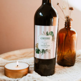 Rótulo De Garrafa De Cerveja Brida chic tropical verde-retrógrada