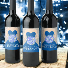 Rótulo De Garrafa De Cerveja Bridal, você será nossa dama de vinho azul
