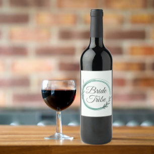 Rótulo De Garrafa De Cerveja Bride Tribe Emerald Green Botanical Wreath