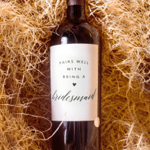 Bridesmaid Proposta Moderna Caligrafia Negra