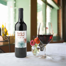 Bright Modern Abstrato Darn Teal Copper Bisque