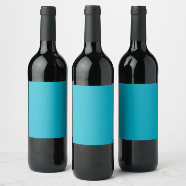 Rótulo De Garrafa De Cerveja Bright Rich Sky Blue Wine Label (Garrafas)