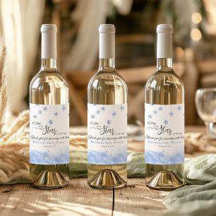 Rótulo De Garrafa De Cerveja Brilha Brilha Estrelinha Azul Menino Baby Shower
