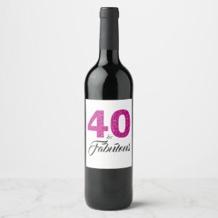 Rótulo De Garrafa De Cerveja Brilho cor-de-rosa 40 e partido de aniversário de