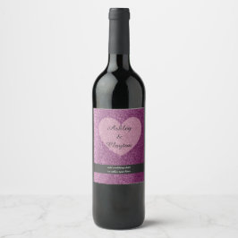 Rótulo De Garrafa De Cerveja Brilho Falso Roxo Com Coração