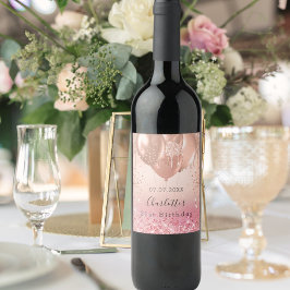 Rótulo De Garrafa De Cerveja Brincadeira rosa rosa rosa-de-aniversário balões d