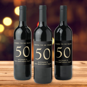 Rótulo De Garrafa De Cerveja Brindemos aos 50 Anos Festa de Aniversário de 50 A