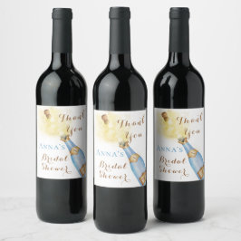 Rótulo De Garrafa De Cerveja Brunch e Espumante Vinho dourado Show de Noiva
