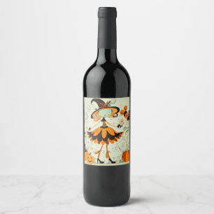 Rótulo De Garrafa De Cerveja bruxa/abóbora/queda