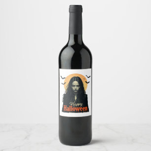 Rótulo De Garrafa De Cerveja Bruxa de Halloween Gótica