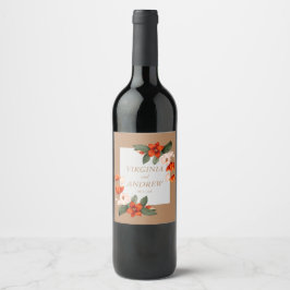 Rótulo De Garrafa De Cerveja Buquê de boho com flores de fibra