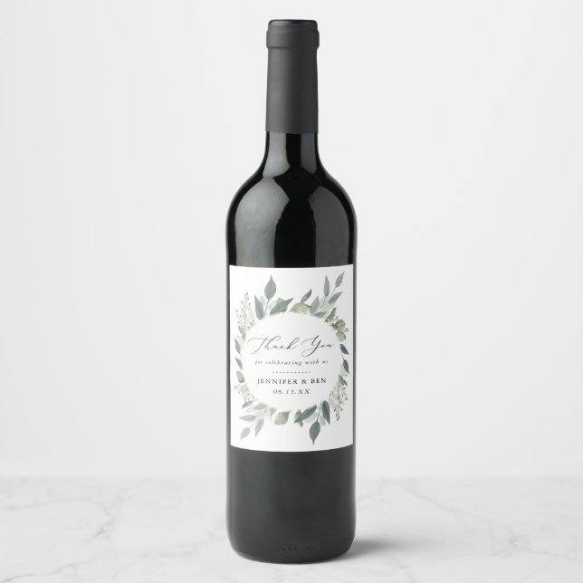Rótulo De Garrafa De Cerveja Buquê de Greenery (Frente)