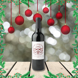 Rótulo De Garrafa De Cerveja Burgundia Espanhola de Natal Bilíngue