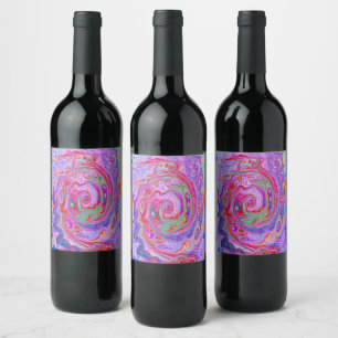 Rótulo De Garrafa De Cerveja Cabeça de Abstrato retrovertida, roxa e roxa rosa