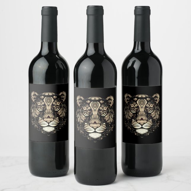 Rótulo De Garrafa De Cerveja Cabeça de Tigre ouro (Garrafas)