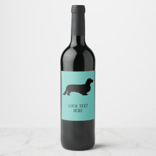 Rótulo De Garrafa De Cerveja Cabelo Longo Dachshund - Silhouette 1