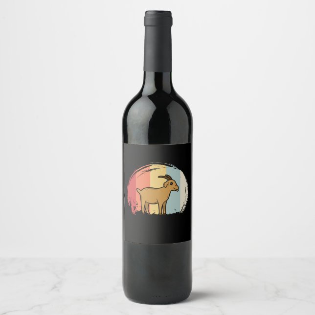 Rótulo De Garrafa De Cerveja Cabra Fofo Retro (Frente)