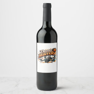 Rótulo De Garrafa De Cerveja Caçador de Drone – Design Gráfico de Drone de Corr