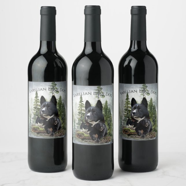 Rótulo De Garrafa De Cerveja Cachorro de Urso Karelian (Garrafas)