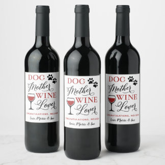 Rótulo De Garrafa De Cerveja Cachorro Mãe Vinho Novo Pet Mãe Personalizada