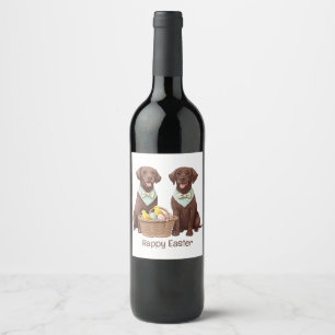 Rótulo De Garrafa De Cerveja Cães de felz pascoa de chocolate Labrador