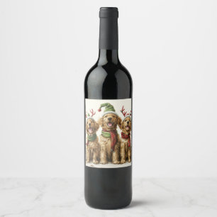 Rótulo De Garrafa De Cerveja Cães de varejo de Ouro de Natal