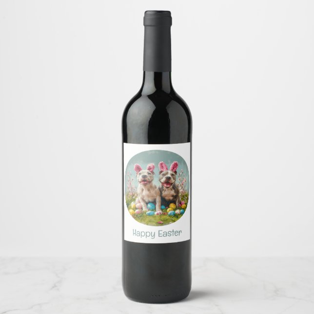 Rótulo De Garrafa De Cerveja Cães Touro-felz pascoa (Frente)