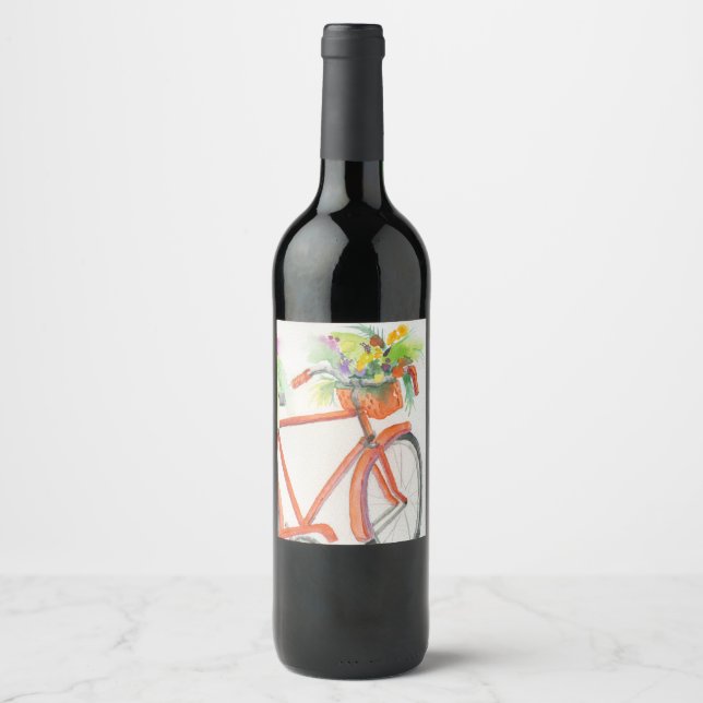 Rótulo De Garrafa De Cerveja Caixa de Flor Bicicleta (Frente)