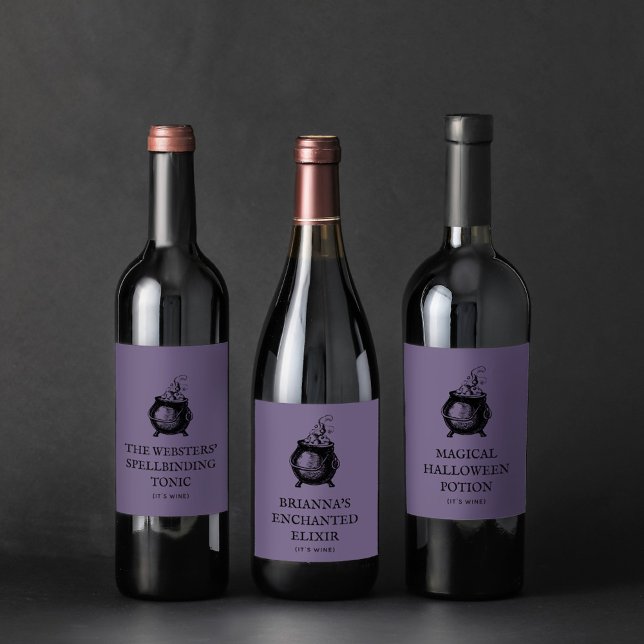 Rótulo De Garrafa De Cerveja Caldeirão engraçado de Halloween (Criador carregado)