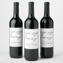 Caligrafia Sip Hooray Black White Casamento