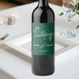 Rótulo De Garrafa De Cerveja Calliografia Teal Wedding Elegante