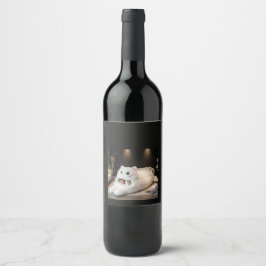 Rótulo De Garrafa De Cerveja Cama de gato fofa – Personalizada