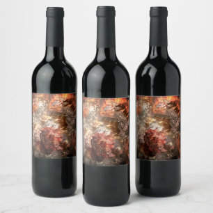 Rótulo De Garrafa De Cerveja Camadas de Cristais com Tinta Rústica