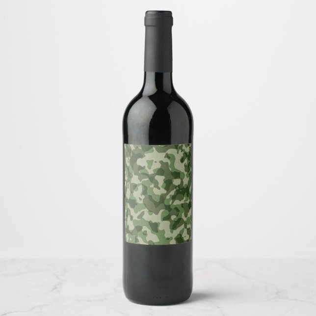 Rótulo De Garrafa De Cerveja Camuflagem Verde (Frente)