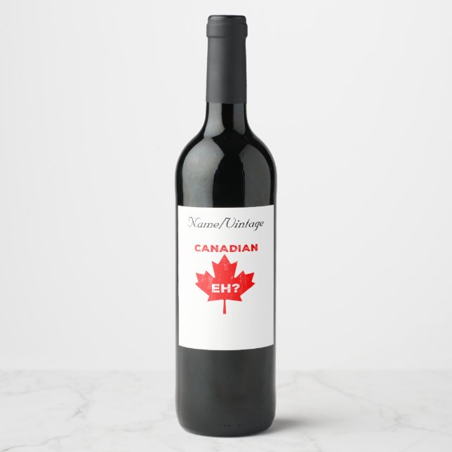 Rótulo De Garrafa De Cerveja Canadiano Eh? Folha de Maple (Frente)