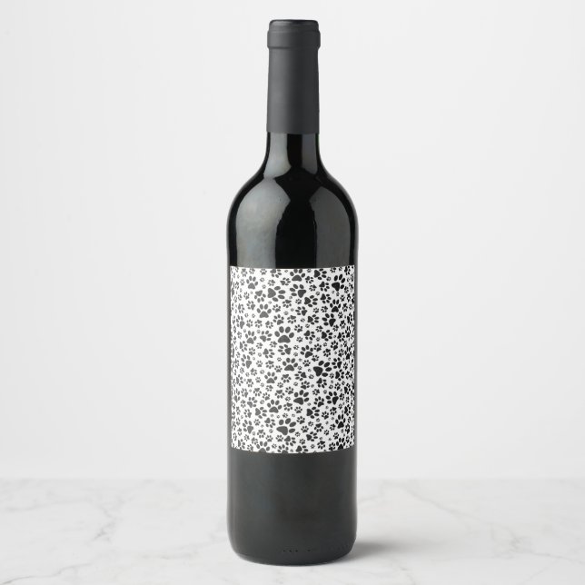 Rótulo De Garrafa De Cerveja Canais de Cachorro Bolinhas Preta e Branca (Frente)