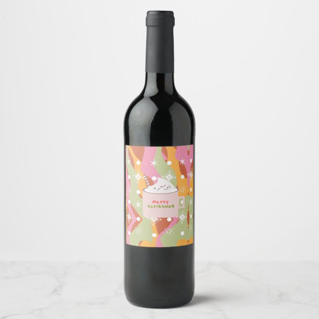 Rótulo De Garrafa De Cerveja Caneca Groovy Fogueira Natal Esferas de Mármore (Frente)