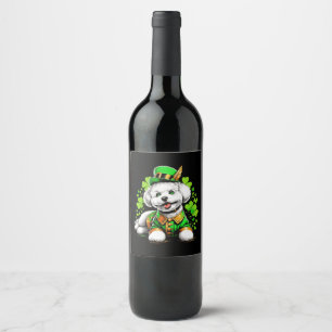 Rótulo De Garrafa De Cerveja Cão Bichon Frise Dia de São Patrício