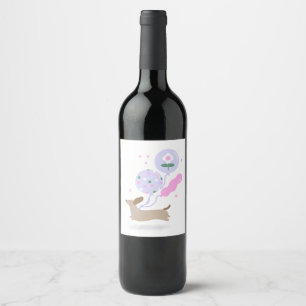 Rótulo De Garrafa De Cerveja Cão Cachshund Weiner Cão Cachinho Rosa