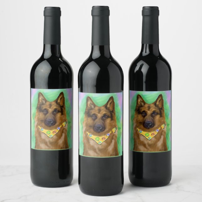 RÓTULO DE GARRAFA DE CERVEJA CÃO PASTOR ALEMÃO (Garrafas)