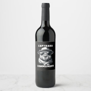Rótulo De Garrafa De Cerveja Capivara Com Óculos De Sol Capy Comandante