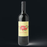 Rótulo De Garrafa De Cerveja Cápsulas Vermelhas de Aquarela Personalizadas<br><div class="desc">Ilustração das flores de papoila vermelho-aquarela em fundo amarelo. Personalizar com seu texto</div>