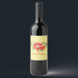 Rótulo De Garrafa De Cerveja Cápsulas Vermelhas de Aquarela Personalizadas<br><div class="desc">Ilustração das flores de papoila vermelho-aquarela em fundo amarelo. Personalizar com seu texto</div>