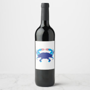 Rótulo De Garrafa De Cerveja Caranguejo Azul
